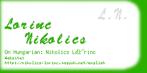 lorinc nikolics business card